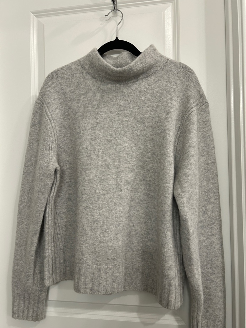 Cozy Light Gray Mock Neck Sweater